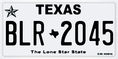 TX license plate BLR2045