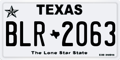 TX license plate BLR2063