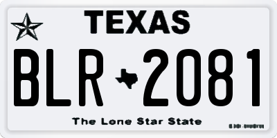TX license plate BLR2081