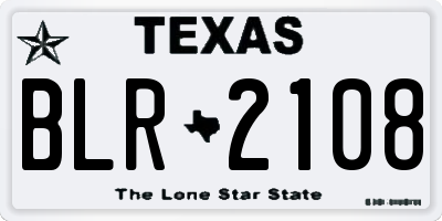 TX license plate BLR2108