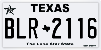 TX license plate BLR2116