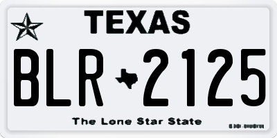 TX license plate BLR2125