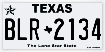 TX license plate BLR2134
