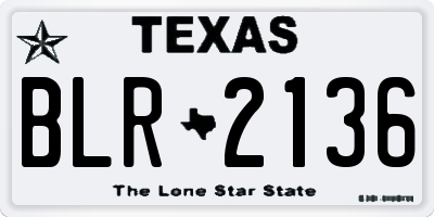 TX license plate BLR2136