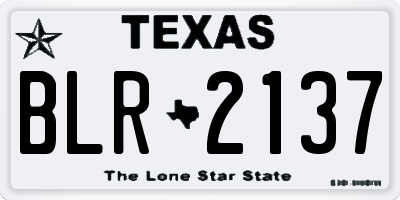 TX license plate BLR2137