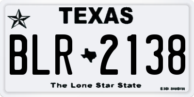 TX license plate BLR2138