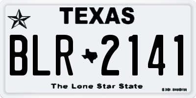 TX license plate BLR2141