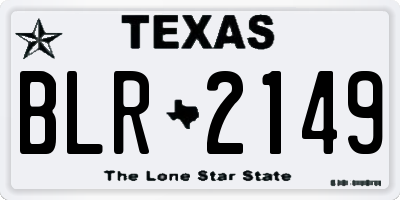 TX license plate BLR2149