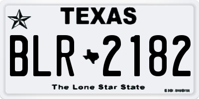 TX license plate BLR2182
