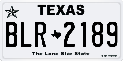 TX license plate BLR2189