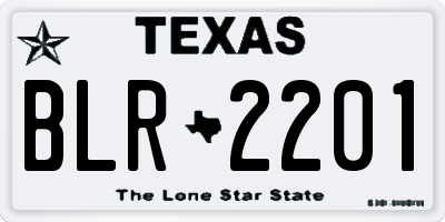 TX license plate BLR2201