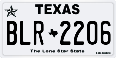 TX license plate BLR2206