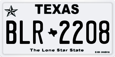 TX license plate BLR2208