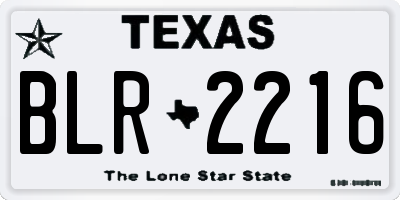 TX license plate BLR2216