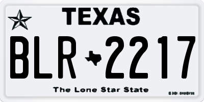 TX license plate BLR2217
