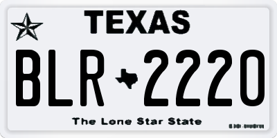 TX license plate BLR2220