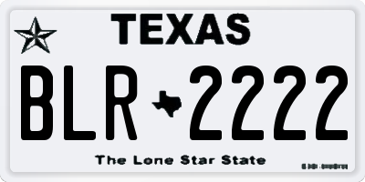 TX license plate BLR2222
