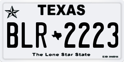 TX license plate BLR2223