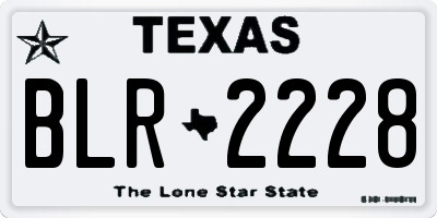 TX license plate BLR2228