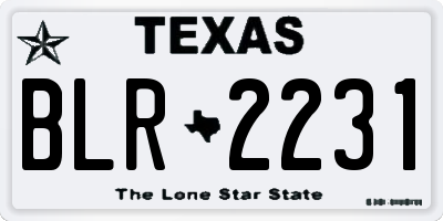 TX license plate BLR2231