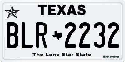 TX license plate BLR2232