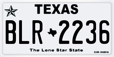 TX license plate BLR2236