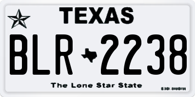 TX license plate BLR2238