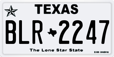 TX license plate BLR2247