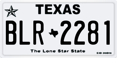 TX license plate BLR2281