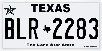 TX license plate BLR2283