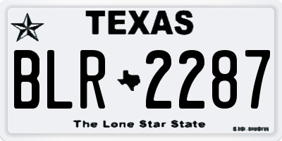 TX license plate BLR2287