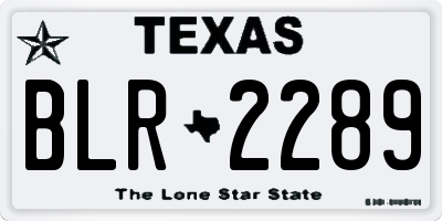 TX license plate BLR2289
