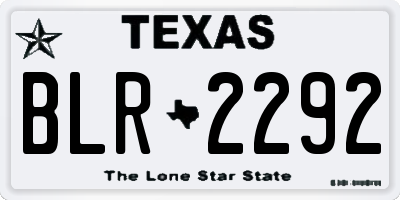 TX license plate BLR2292