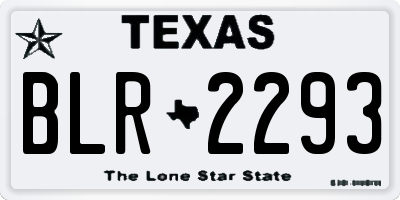 TX license plate BLR2293
