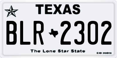 TX license plate BLR2302