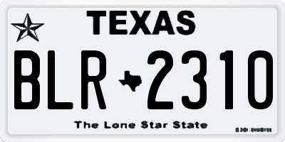 TX license plate BLR2310