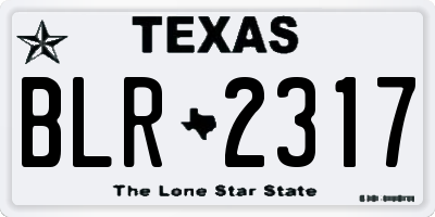 TX license plate BLR2317