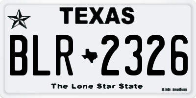 TX license plate BLR2326