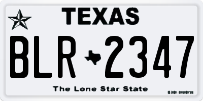 TX license plate BLR2347