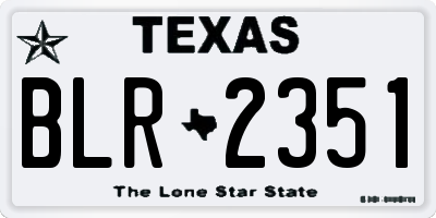 TX license plate BLR2351