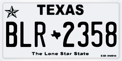 TX license plate BLR2358