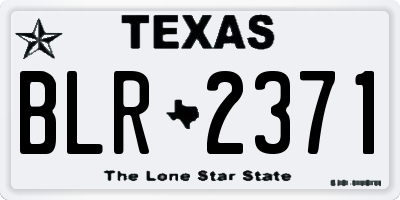 TX license plate BLR2371