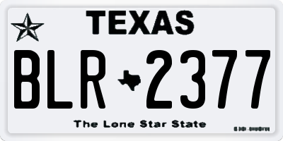 TX license plate BLR2377