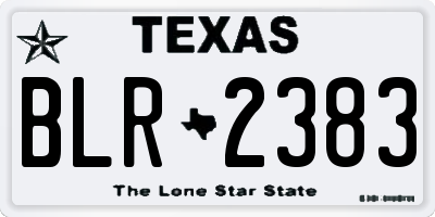 TX license plate BLR2383