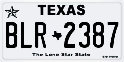 TX license plate BLR2387