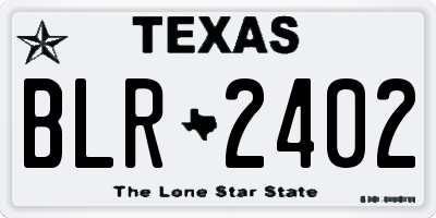 TX license plate BLR2402