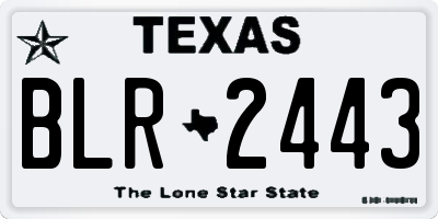 TX license plate BLR2443