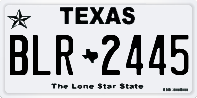 TX license plate BLR2445
