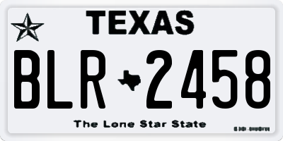 TX license plate BLR2458