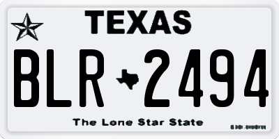 TX license plate BLR2494